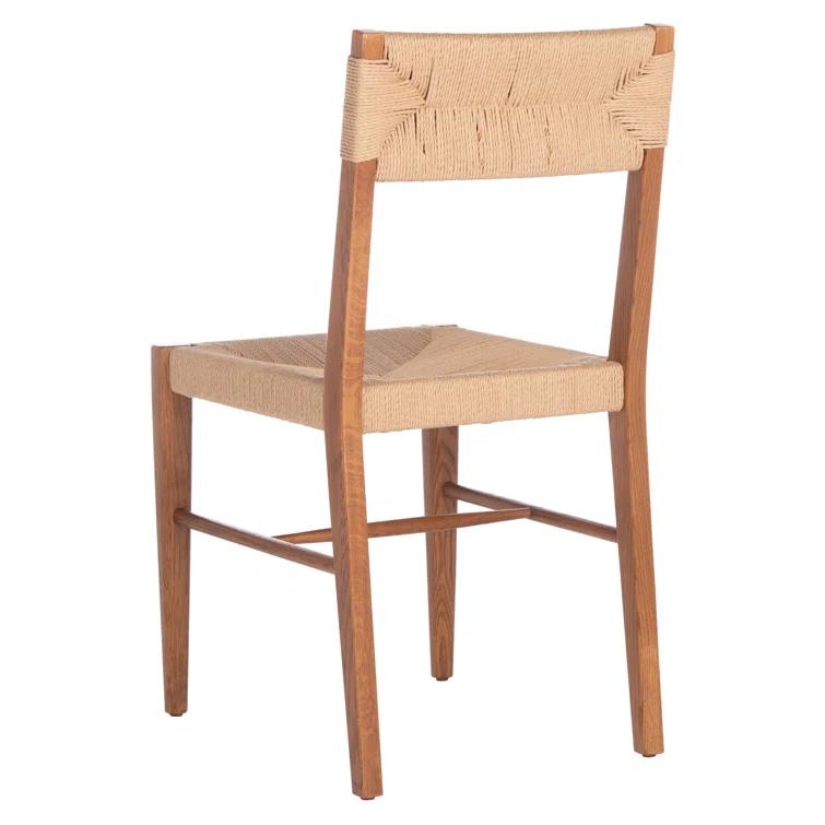 SAFAVIEH Couture Cody Coastal Rattan Solid Dining Chair, Natural (Set of 2)