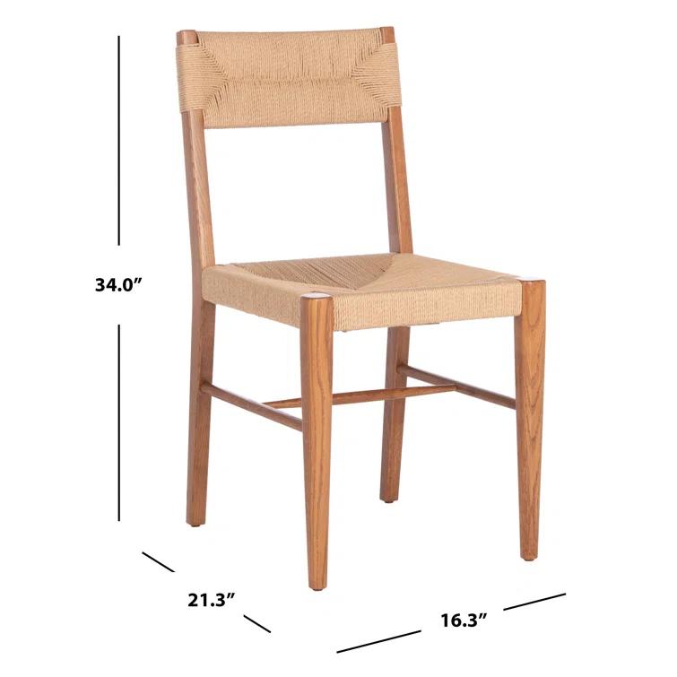 SAFAVIEH Couture Cody Coastal Rattan Solid Dining Chair, Natural (Set of 2)