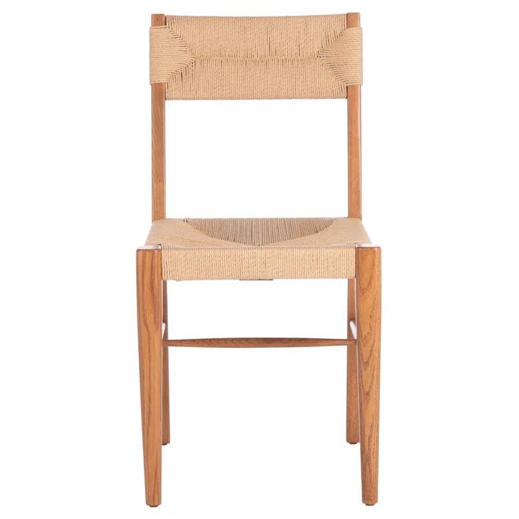 SAFAVIEH Couture Cody Coastal Rattan Solid Dining Chair, Natural (Set of 2)
