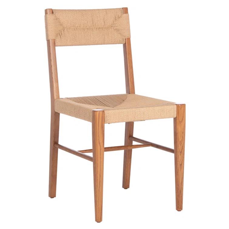 SAFAVIEH Couture Cody Coastal Rattan Solid Dining Chair, Natural (Set of 2)