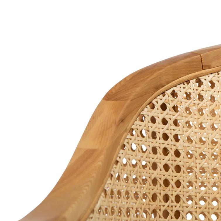 Rogue Chic Black Rattan and Cane Mid-Century Arm Chair