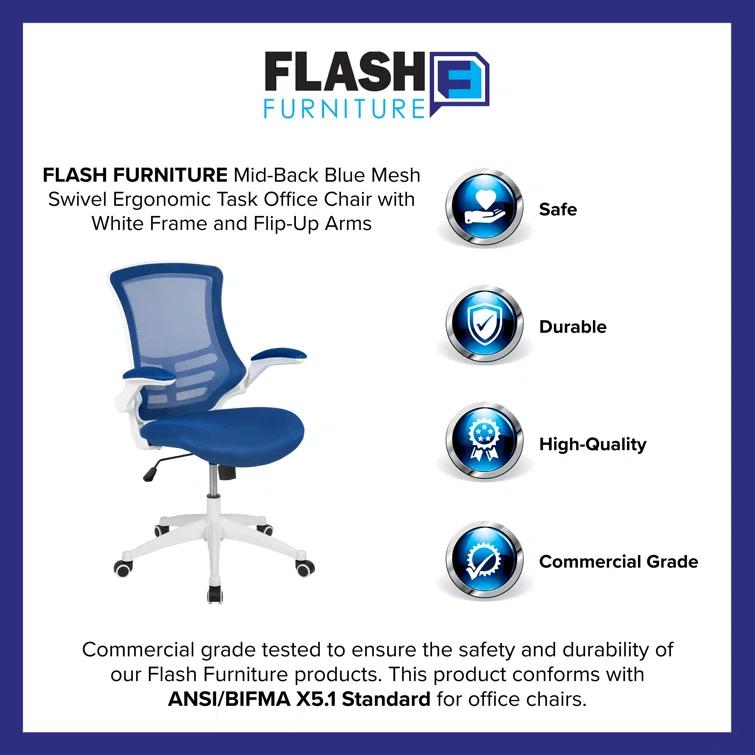 Jayetta Mid-Back Mesh Swivel Ergonomic Office Chair with Flip-Up Arms