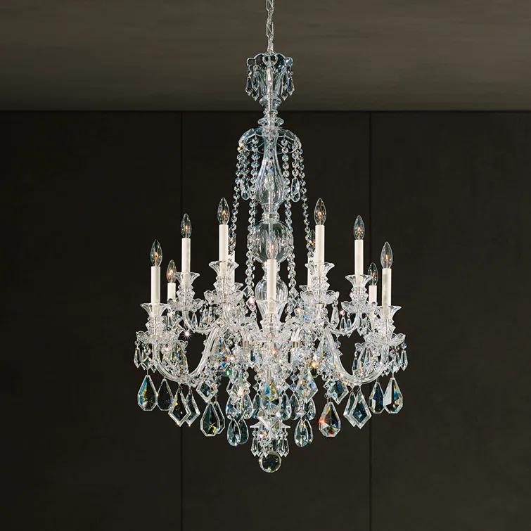 Hamilton 12 - Light Glass Classic / Traditional Chandelier