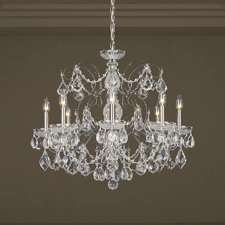 Century 8 - Light Glass Tiered Chandelier