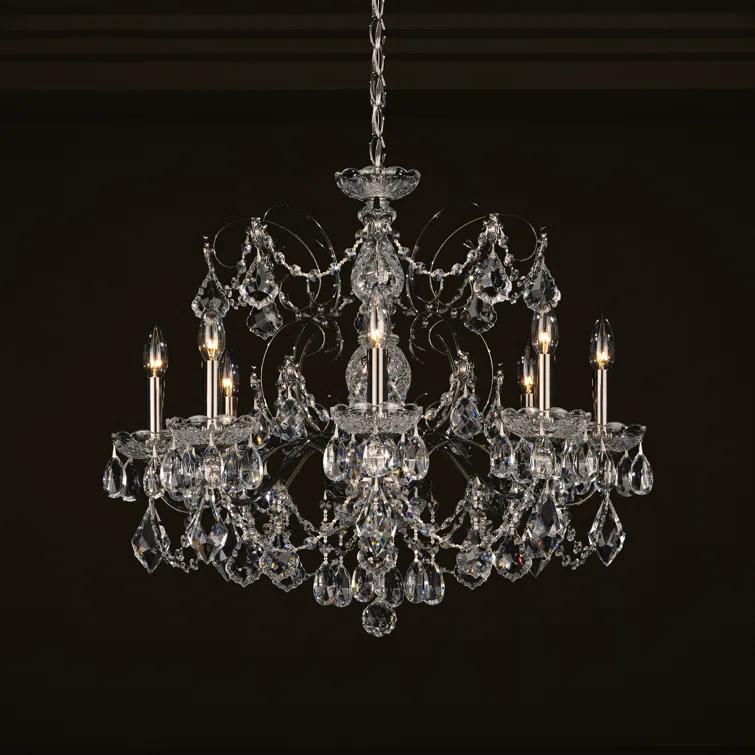 Century 8 - Light Glass Tiered Chandelier