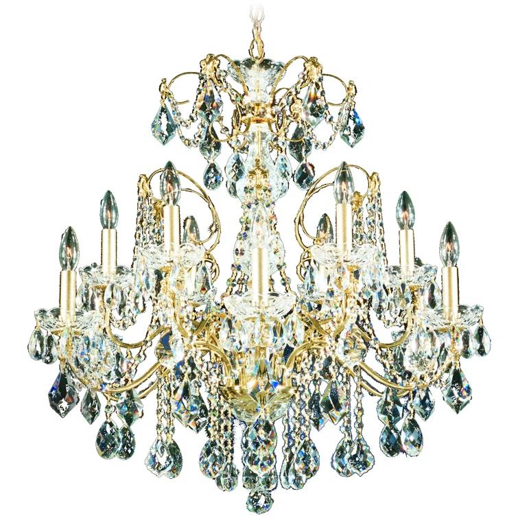 Century 12 - Light Glass Dimmable Classic / Traditional Chandelier