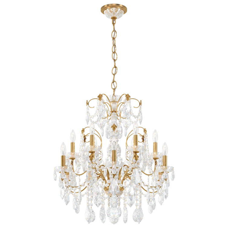 Century 12 - Light Glass Dimmable Classic / Traditional Chandelier