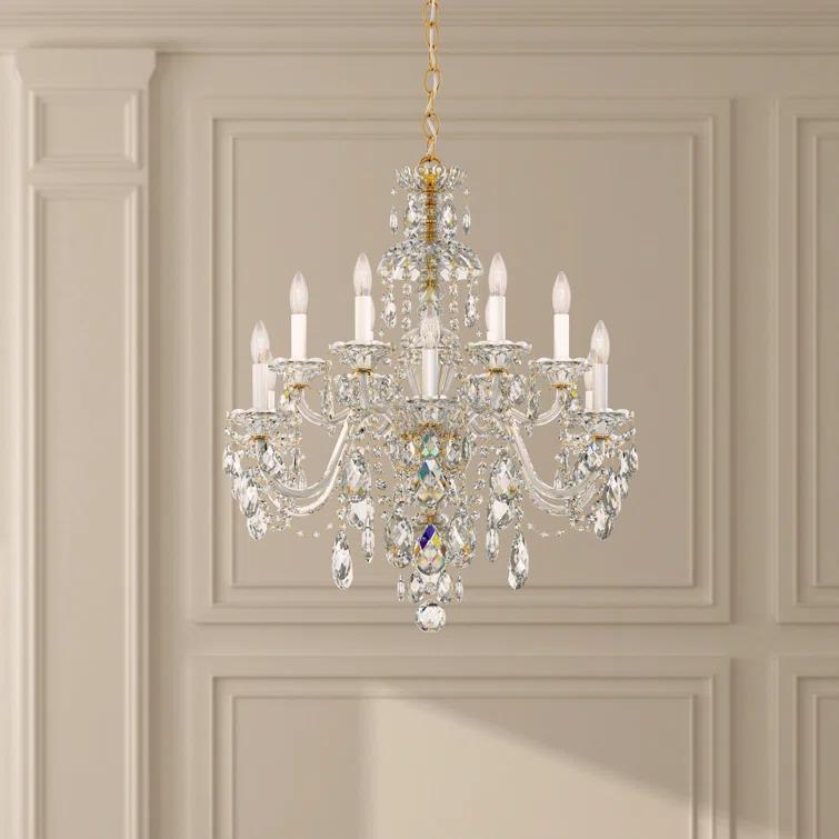 Sterling 12 - Light Glass Classic / Traditional Chandelier