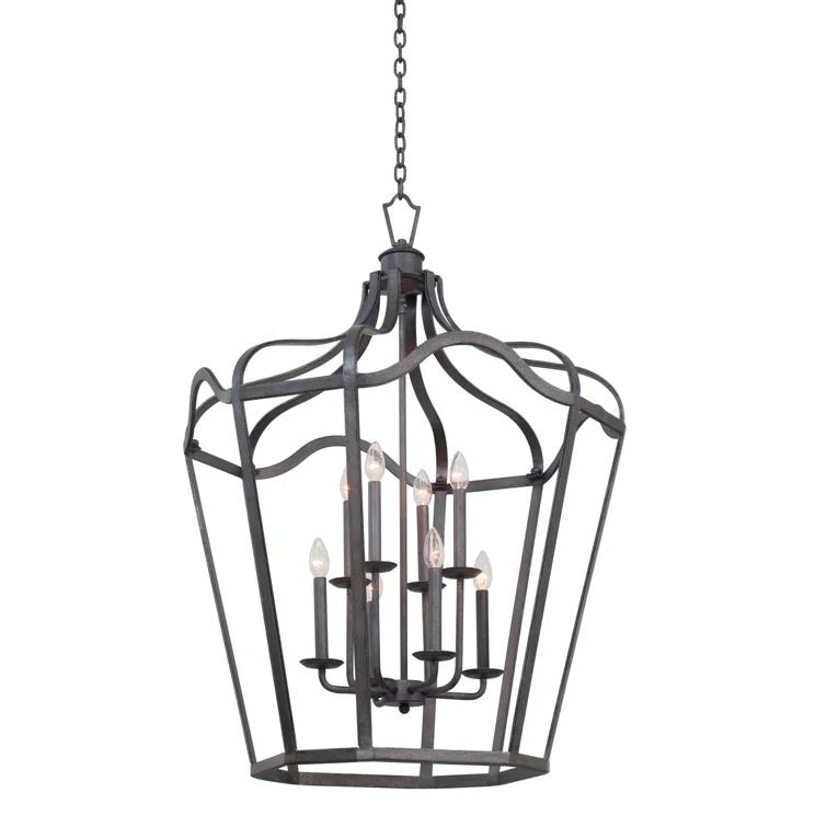 Livingston 6 - Light Iron Dimmable Lantern Geometric Chandelier