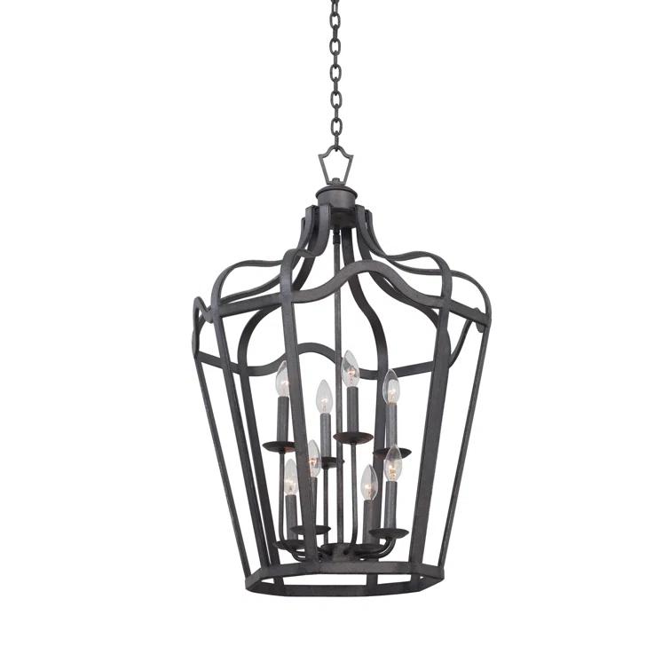 Livingston 6 - Light Iron Dimmable Lantern Geometric Chandelier