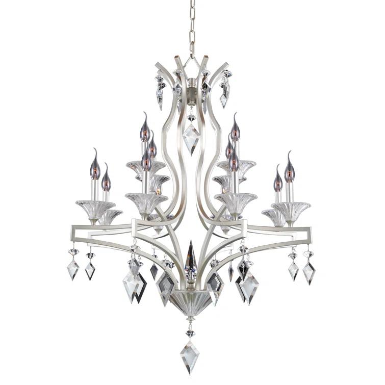 Florence 12 - Light Glass Tiered Chandelier
