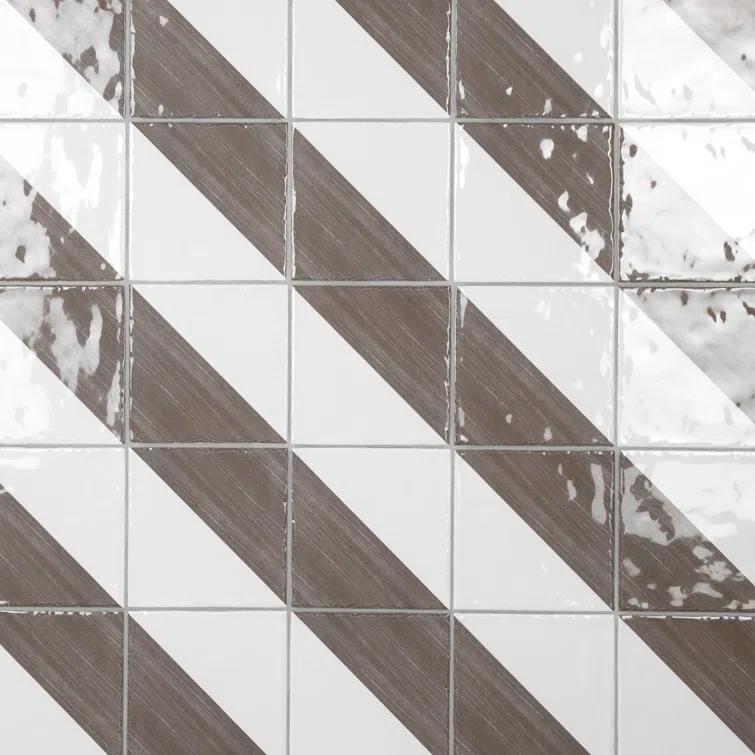 Merola Tile Triangle 6" x 6" Ceramic Patterned Wall Tile