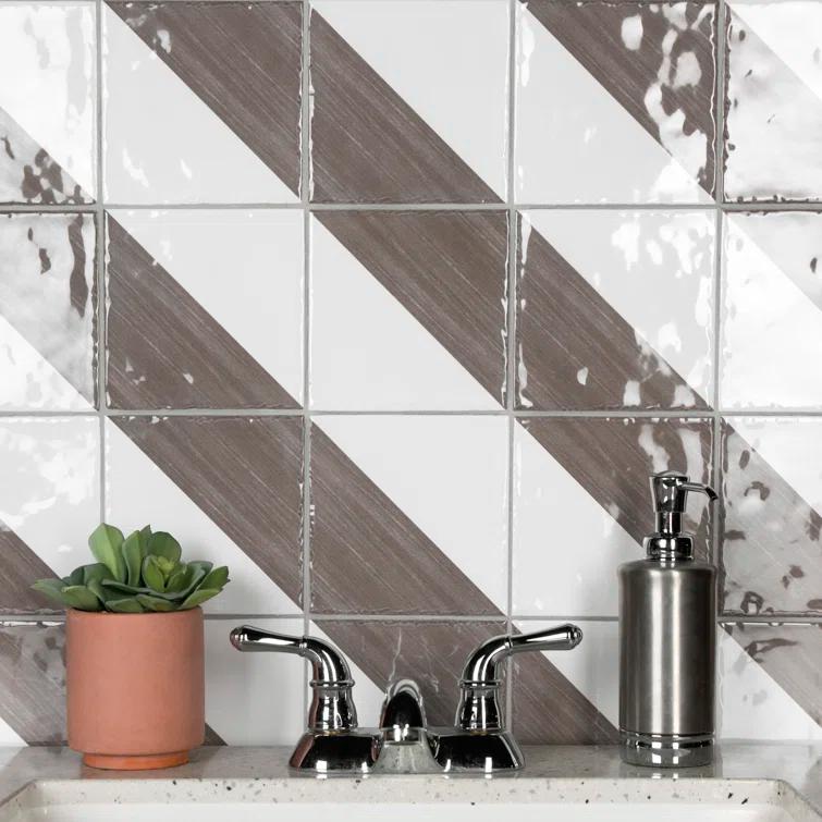 Merola Tile Triangle 6" x 6" Ceramic Patterned Wall Tile