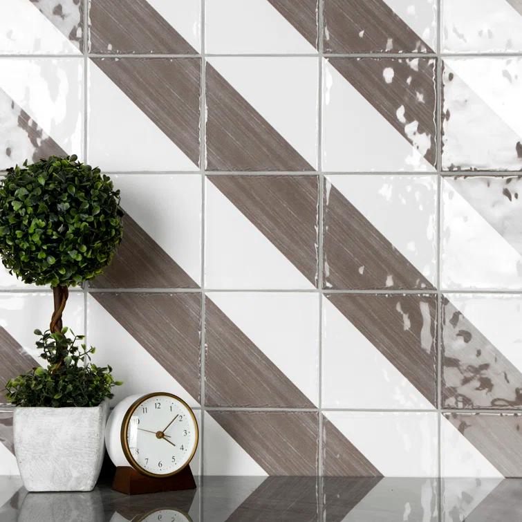 Merola Tile Triangle 6" x 6" Ceramic Patterned Wall Tile