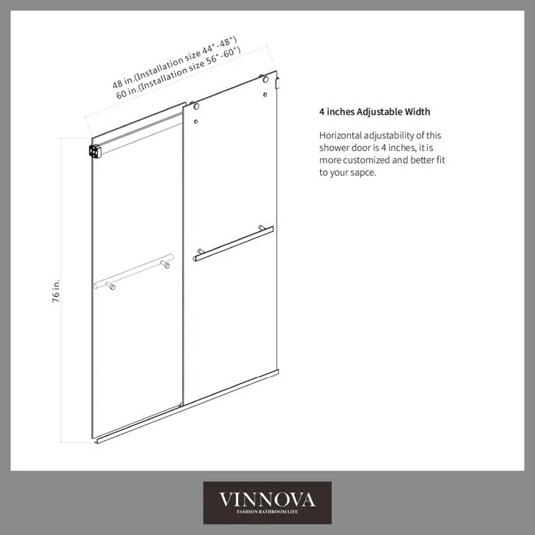 Spezia 44" - 48"W x 76" H Double Sliding Frameless Shower Door