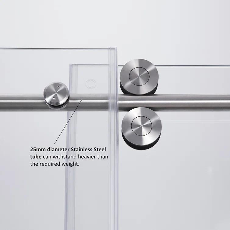 Spezia 44" - 48"W x 76" H Double Sliding Frameless Shower Door