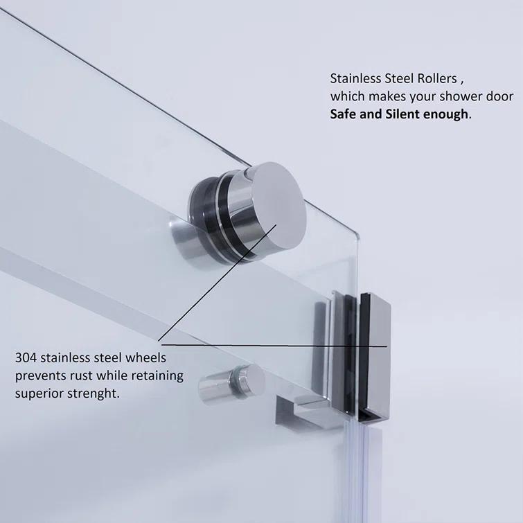 Spezia 44" - 48"W x 76" H Double Sliding Frameless Shower Door