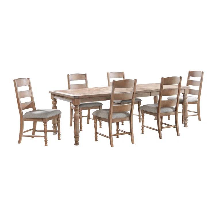 Labruna Ladder Back Side Chair with Cushion Seat, Sandwash