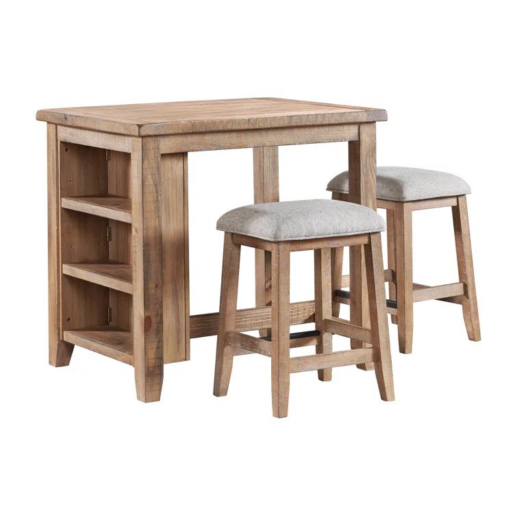 Labruna Backless Bar Stool with Cushion Seat, Sandwash