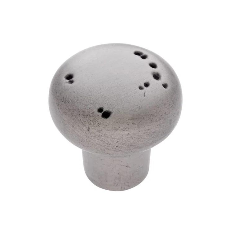 Rustic Nickel Round Knob with Distressed Finish