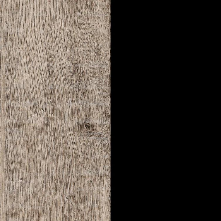 Arlen 1-Drawer Nightstand Weathered Oak and Matte Black