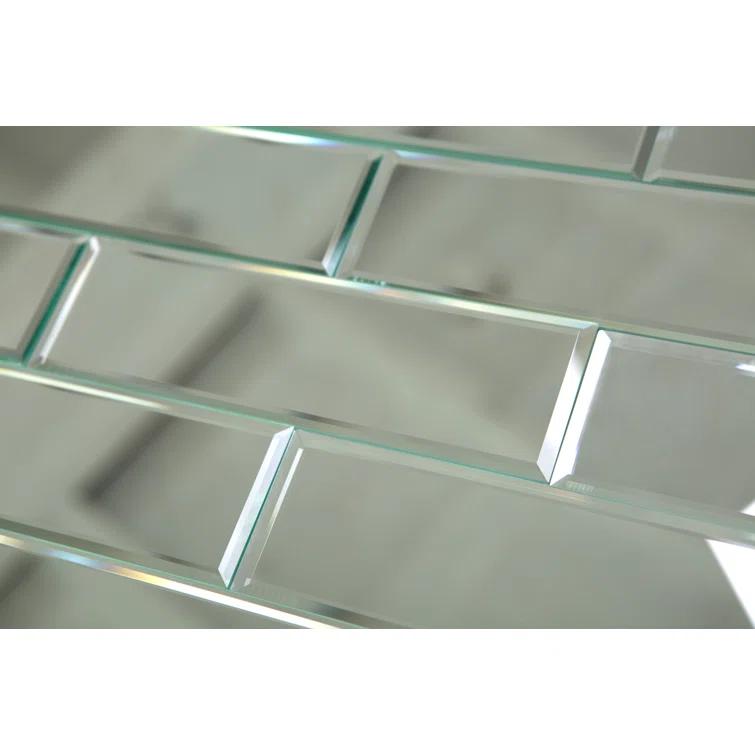 3" x 10" Beveled Glass Subway Tile