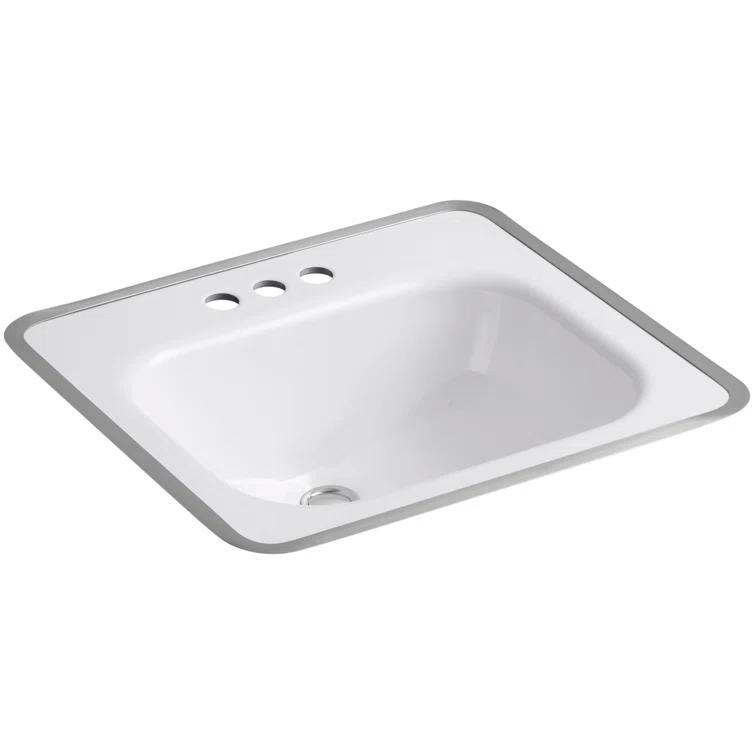 Tahoe Metal Rectangular Drop-In Bathroom Sink with Overflow