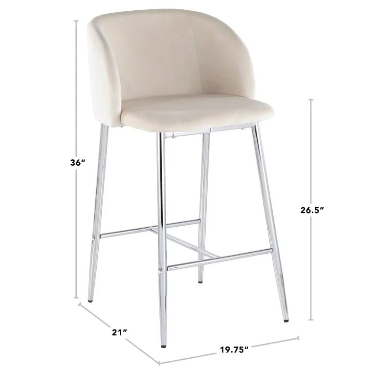 LumiSource Upholstered Counter Stool with Metal Frame