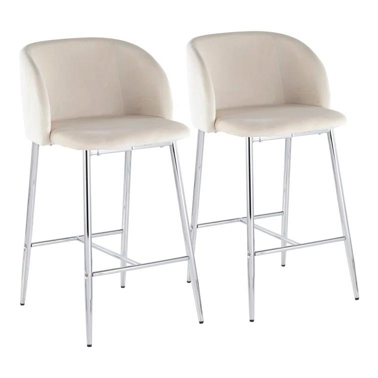 LumiSource Upholstered Counter Stool with Metal Frame