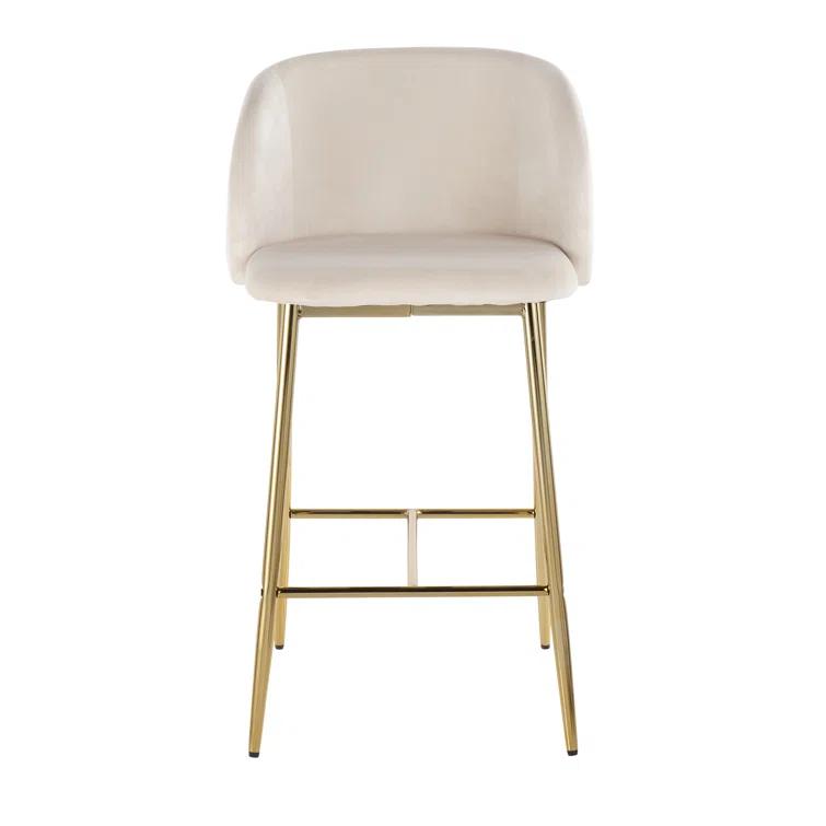 LumiSource Upholstered Counter Stool with Metal Frame