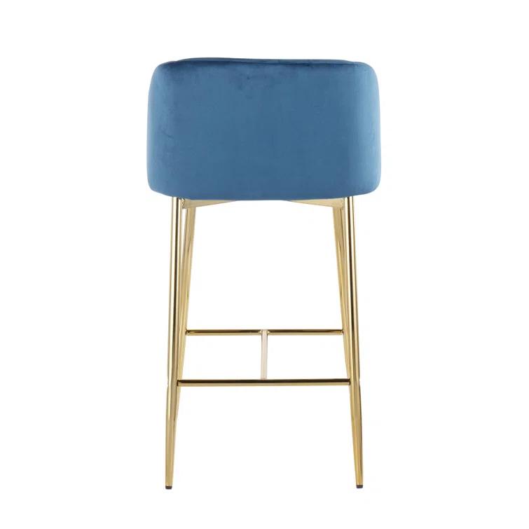 LumiSource Upholstered Counter Stool with Metal Frame