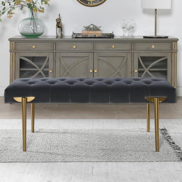 Velvet Upholstered Bench