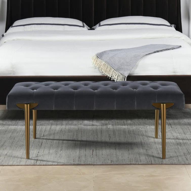 Velvet Upholstered Bench