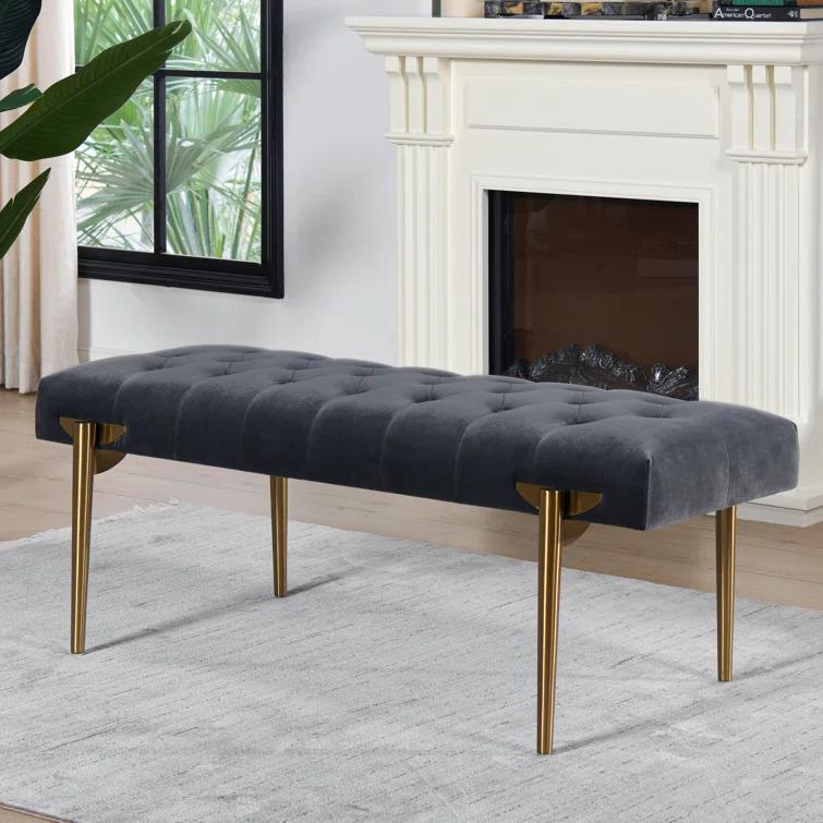 Velvet Upholstered Bench