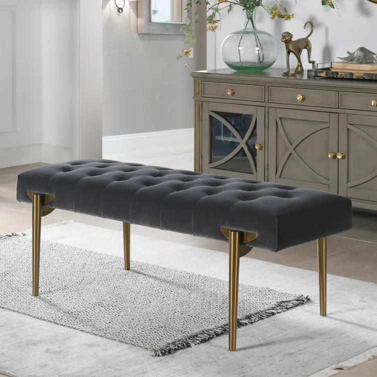Velvet Upholstered Bench