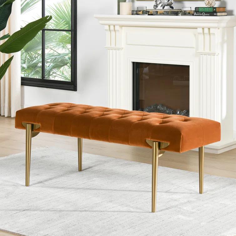 Velvet Upholstered Bench