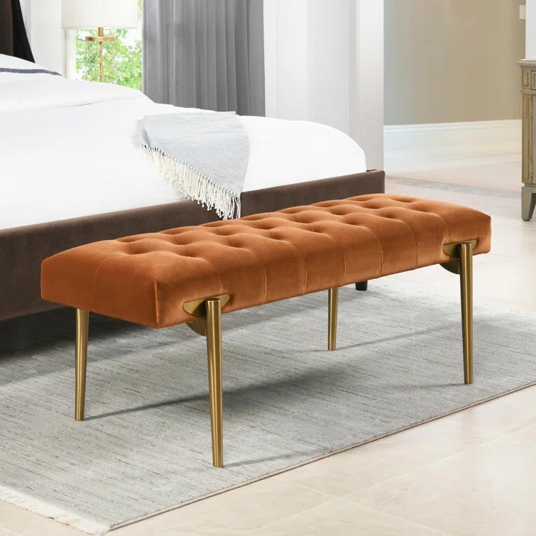 Velvet Upholstered Bench