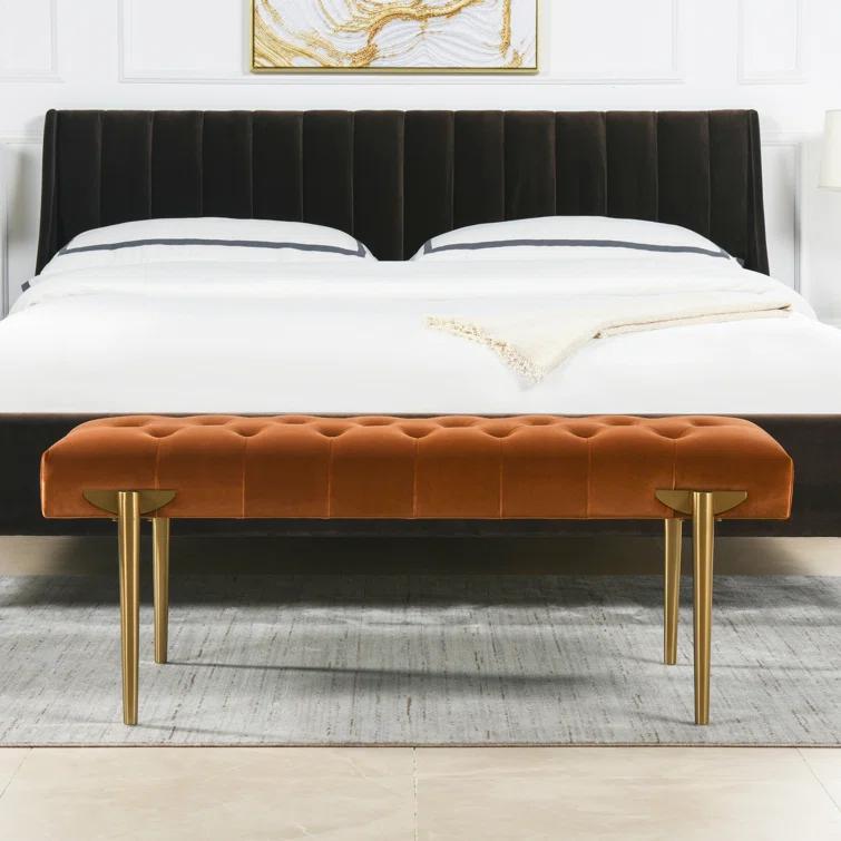 Velvet Upholstered Bench