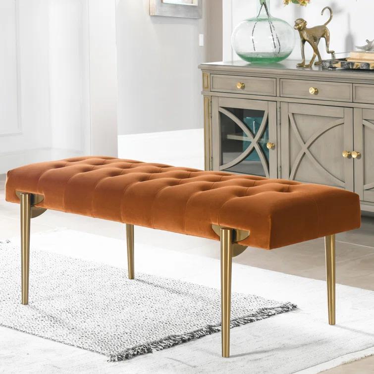 Velvet Upholstered Bench