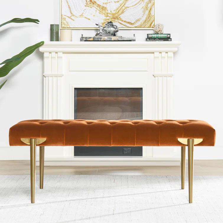 Velvet Upholstered Bench