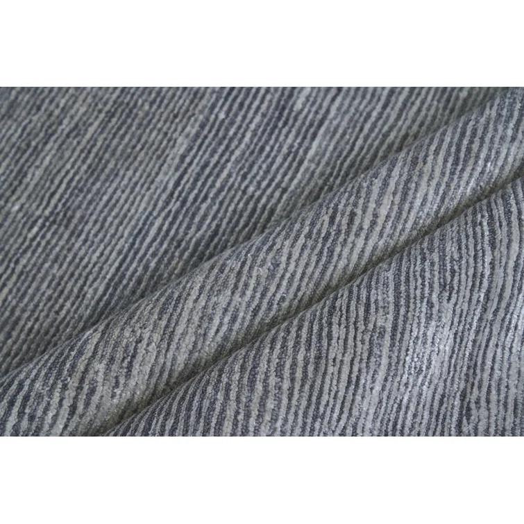 Crush Hand-Knotted Dark Silver/Silver Area Rug
