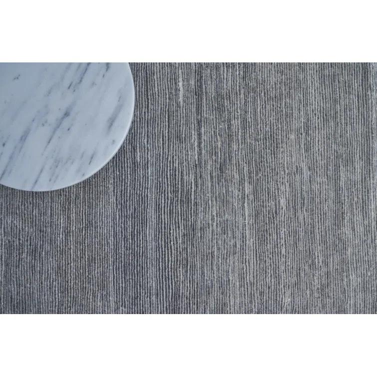 Crush Hand-Knotted Dark Silver/Silver Area Rug