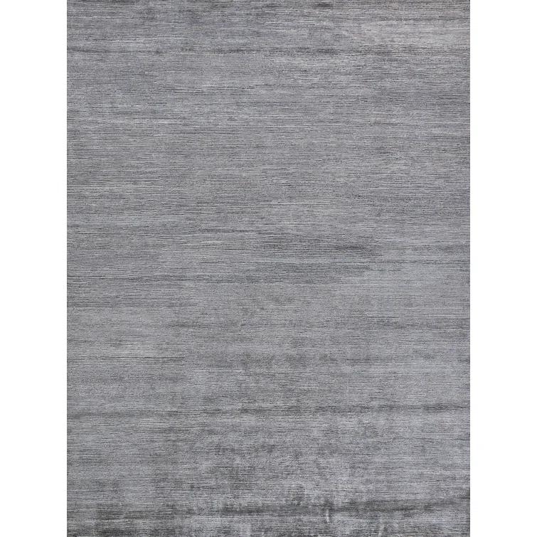 Crush Hand-Knotted Dark Silver/Silver Area Rug