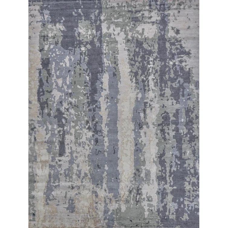 Bamboo Silk Abstract Area Rug