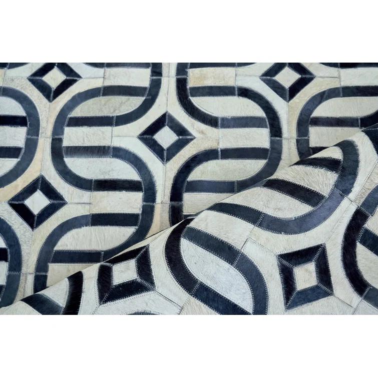 Natural Hide Cowhide Geometric Rug