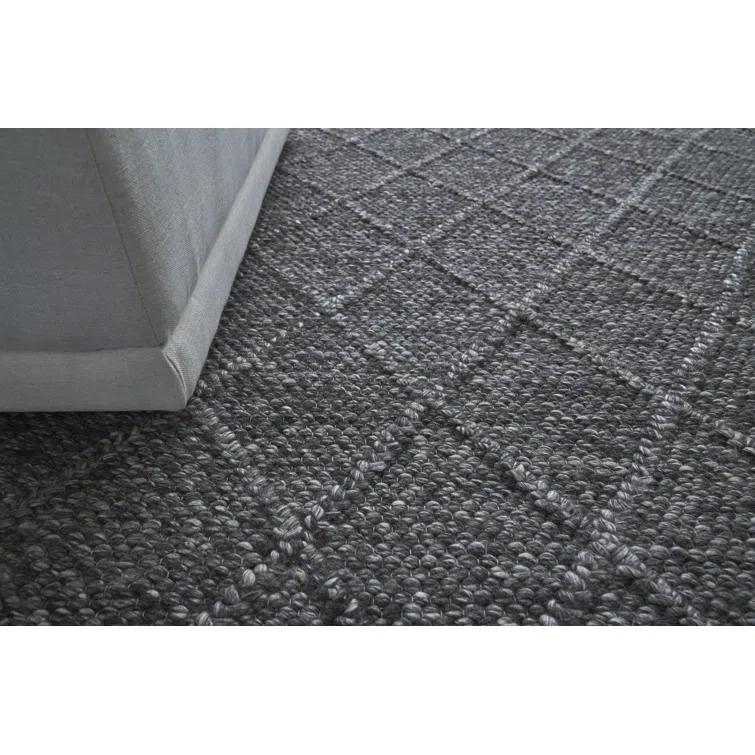 Brentwood Geometric Hand-Loomed Wool Dark Brown Area Rug
