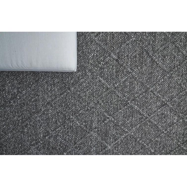 Brentwood Geometric Hand-Loomed Wool Dark Brown Area Rug