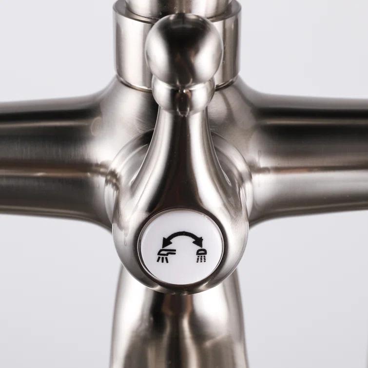 Tahoe 2 Handle Floor Clawfoot Tub Faucet with Diverter