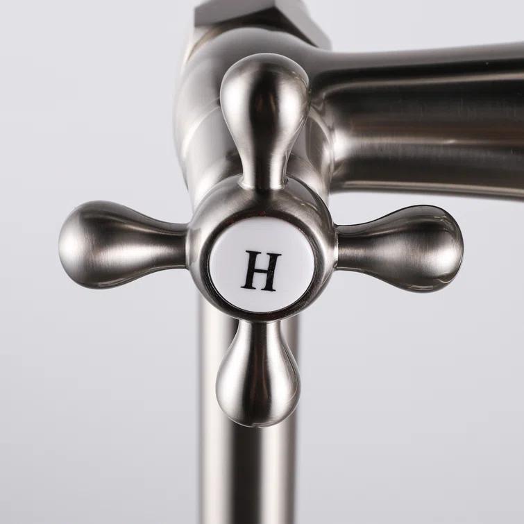 Tahoe 2 Handle Floor Clawfoot Tub Faucet with Diverter