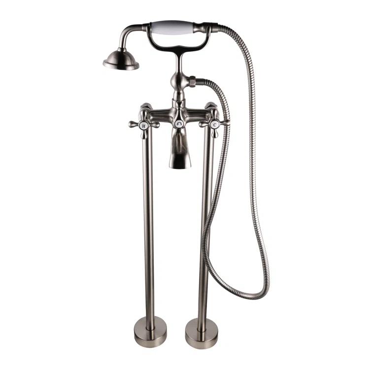 Tahoe 2 Handle Floor Clawfoot Tub Faucet with Diverter